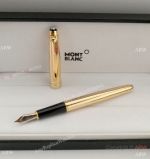 Best Fake Montblanc Fountain Pen / Meisterstuck Yellow Gold Wave Gift Pen